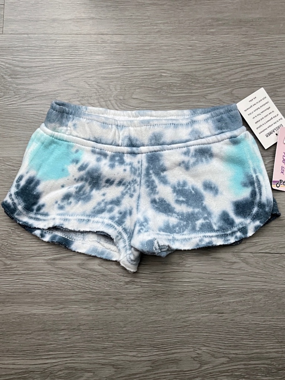 Play Six Girls' Comfy Cotton Blend Lounge Shorts, Oceanic Tie Dye Size 5